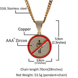 Jewelry Copper Zircon Disc Pendant hiphop Spectrum Jesus Pieces
