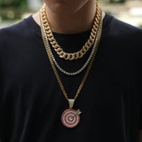 Jewelry Necklace Hip Hop Trend Pendant Right in the Bullseye Dart Spectrum
