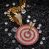 Jewelry Necklace Hip Hop Trend Pendant Right in the Bullseye Dart Spectrum