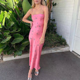 Bohemian Dress Fashion Sexy Slim Strap Satin Dress