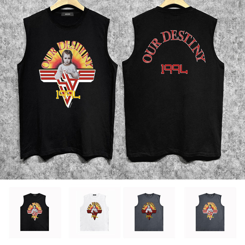 Amiri tank top oil painting girl printing
