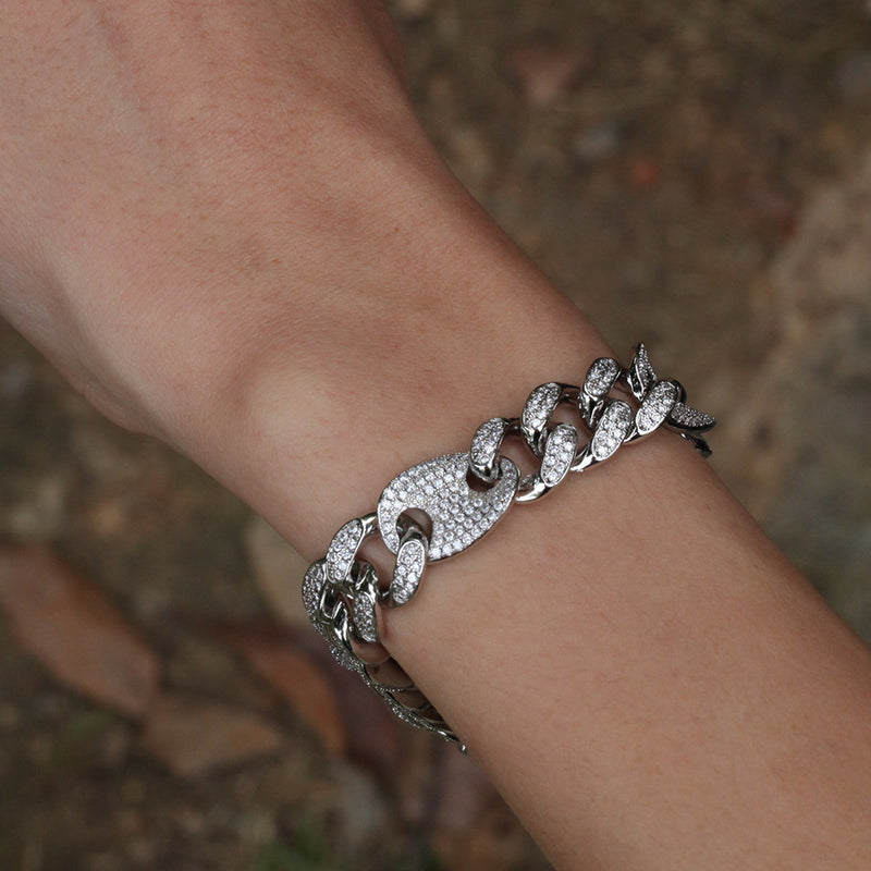 Bracelet Color Matching Copper Bracelet Hip Hop Zircon Cuban Chain Spectrum Royalty