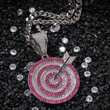 Jewelry Necklace Hip Hop Trend Pendant Right in the Bullseye Dart Spectrum