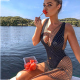 Women Dress Sexy Diamond Fishnet Dress