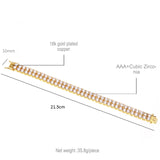 Bracelet hiphop double row bracelet copper set AAA zircon tennis bracelet St. Valentine's Spectrum