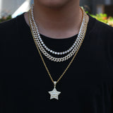 Jewelry Square Circle Zircon Pentagram Pendant Necklace St. Valentine's Spectrum Royalty Angel Pieces