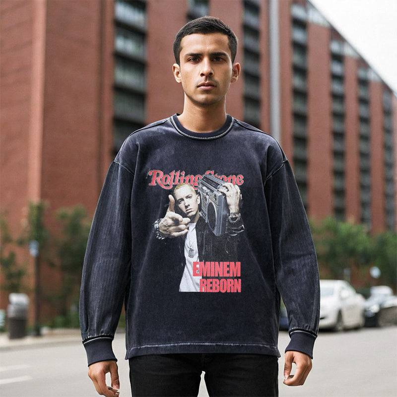 Mens Vintage Long Sleeve Shirt Long Sleeve T-Shirt Men and Women