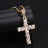Jewelry Square Zircon Cross Necklace Crosses St. Valentine's Jesus Pieces