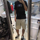 Madness I Miss U Tee Fashion Brand Short Sleeve T-shirt Men's Hong Kong Style Trendy Top Simple T-shirt Black and White Base Shirt