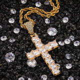 Jewelry Square Zircon Cross Necklace Crosses St. Valentine's Jesus Pieces