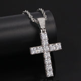 Jewelry Square Zircon Cross Necklace Crosses St. Valentine's Jesus Pieces