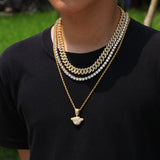 Jewelry Gold Plated 666 Pendant Necklace Pendant Hiphop Number Pieces Spectrum