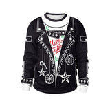 Ugly Christmas Sweater Festival Spoof Sexy Navel Hair 3D Digital Printed round Neck Pullover Couple Sweater