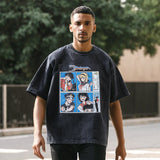 Mens Vintage T Shirt Cartoon Printed Couple Short Sleeve T-Shirt