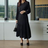 Modest Office Dresses Skinny pleated long dress