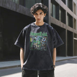 Mens Vintage T Shirt Short Sleeve T-Shirt Men's Loose