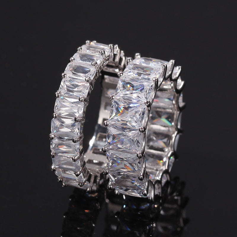 Rings Rap Men's Square Zircon Ring Hiphop St. Valentine's