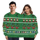 Ugly Christmas Sweater Festival Spoof 3D Digital Printing Couple One-Piece Double Sweater Loose Couple Outfit