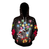 Ugly Christmas Sweater 3D Elk Digital Printed Hood Pullover Sweater