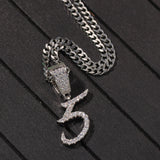 Jewelry Grass Numeral Alphabet Pendant Copper Inlaid Zircon Word Up Spectrum