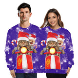 Ugly Christmas Sweater Festival Spoof 3D Digital Printing Couple One-Piece Double Sweater Loose Couple Outfit