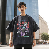 Mens Vintage T Shirt Half Sleeve T-Shirt Men Short Sleeve