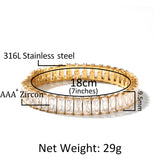 Bracelet Gold Plated Square Zircon Stainless Steel Bracelet Hip Hop Spectrum St. Valentine's