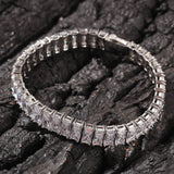 Bracelet Gold Plated Square Zircon Stainless Steel Bracelet Hip Hop Spectrum St. Valentine's