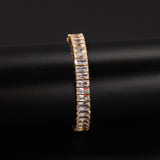 Bracelet Gold Plated Square Zircon Stainless Steel Bracelet Hip Hop Spectrum St. Valentine's