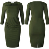 Women Dress Women's Clothing Autumn and Winter Solid Color Dress