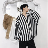 Men Shirts Stripes All-Matching Loose Casual