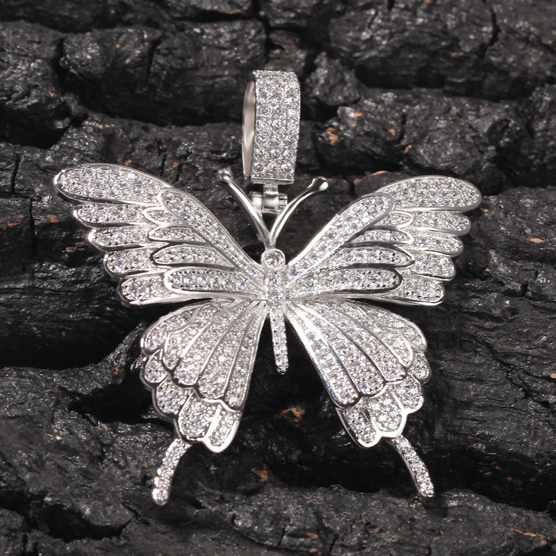 Jewelry Miniature Zircon Butterfly Pendant HIPHOP Necklace Animal Spectrum Angel Pieces