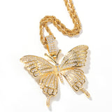 Jewelry Miniature Zircon Butterfly Pendant HIPHOP Necklace Animal Spectrum Angel Pieces