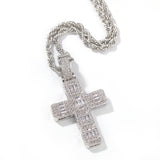 Jewelry Cross Necklace Hiphop Fashion Square Zirconium Pendant Crosses Royalty St. Valentine's
