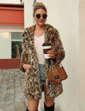 Women Fur Jacket Fluffy Leopard Coat Autumn and Winter