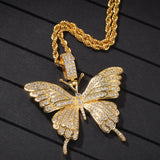 Jewelry Miniature Zircon Butterfly Pendant HIPHOP Necklace Animal Spectrum Angel Pieces
