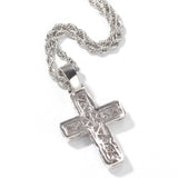 Jewelry Cross Necklace Hiphop Fashion Square Zirconium Pendant Crosses Royalty St. Valentine's