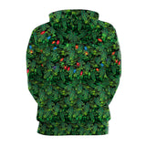 Ugly Christmas Sweater Green Fur Monster 3D Digital Printing Couple Long-Sleeved Sweater Hooded Pullover