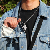 Jewelry 4PF Numeral Alphabet Copper Zircon Pendant Hip-hop Number Pieces Alphabet Pieces Spectrum rapper