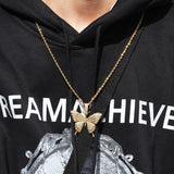 Jewelry Miniature Zircon Butterfly Pendant HIPHOP Necklace Animal Spectrum Angel Pieces