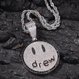 Jewelry drew letter smiley face pendant necklace slightly set with zircon St. Valentine's Spectrum Alphabet Pieces