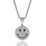 JewelrySmile Expression Round Zircon Pendant