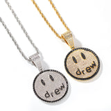 Jewelry drew letter smiley face pendant necklace slightly set with zircon St. Valentine's Spectrum Alphabet Pieces