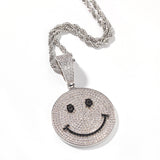 JewelrySmile Expression Round Zircon Pendant