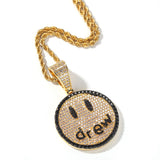 Jewelry drew letter smiley face pendant necklace slightly set with zircon St. Valentine's Spectrum Alphabet Pieces