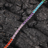 Bracelet Hip Hop Bracelet Copper Inlaid Colorful Zircon Tennis Chain St. Valentine's