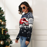 Black Christmas Sweater Christmas Snowflake Women's Sweater Loose Sweater