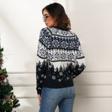 Black Christmas Sweater Christmas Snowflake Women's Sweater Loose Sweater