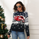 Black Christmas Sweater Christmas Snowflake Women's Sweater Loose Sweater