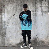 Women Sweater Hip Hop High Street Crew Neck Pullover Sweater
